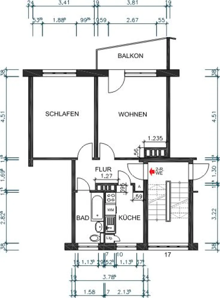 2 Zimmer Wohnung mit 50 m² in Chemnitz – Bild 3