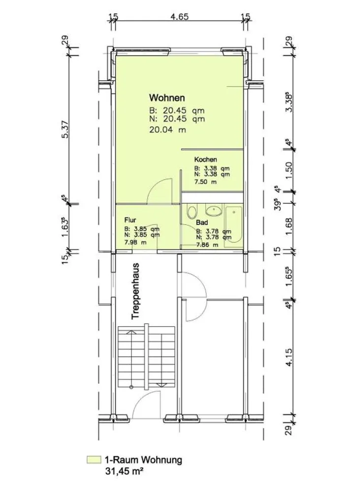 1 Zimmer Wohnung mit 31 m² in Stralsund – Bild 1