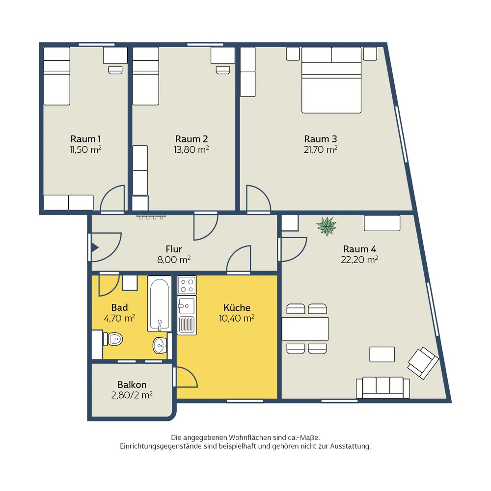 4 Zimmer Wohnung mit 94 m² in Leipzig – Bild 2