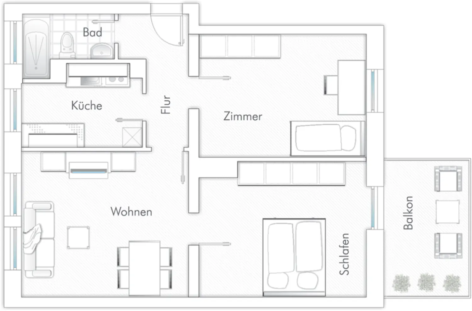 3 room apartment with 60 m² in Lübeck – Photo 1