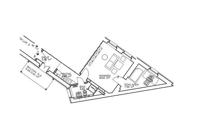 2 Zimmer Wohnung mit 42 m² in Halle (Saale) – Bild 9