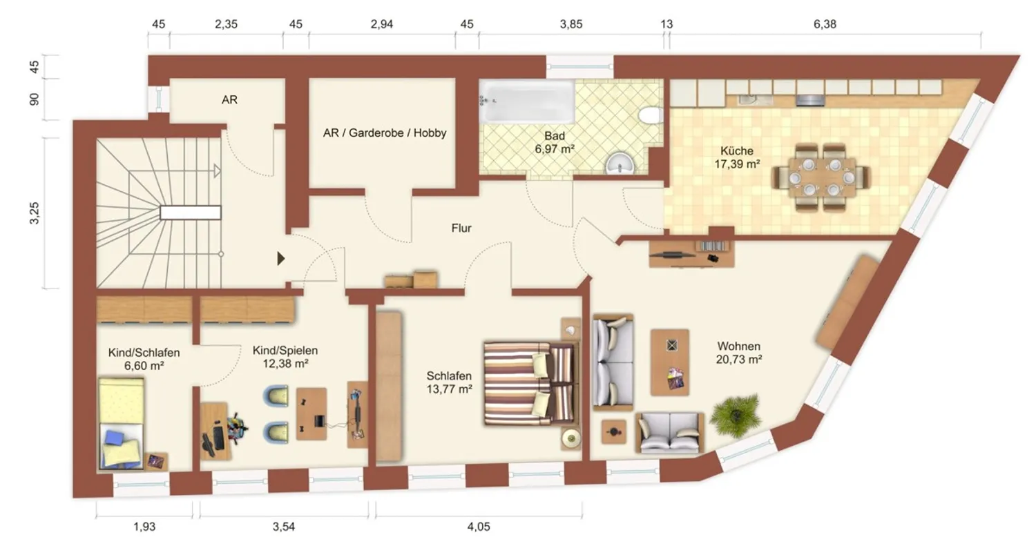 4 Zimmer Wohnung mit 96 m² in Löbau – Bild 1