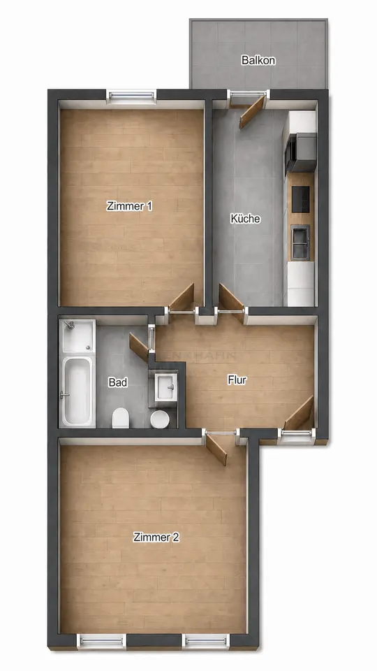 2 Zimmer Wohnung mit 45 m² in Rostock – Bild 9