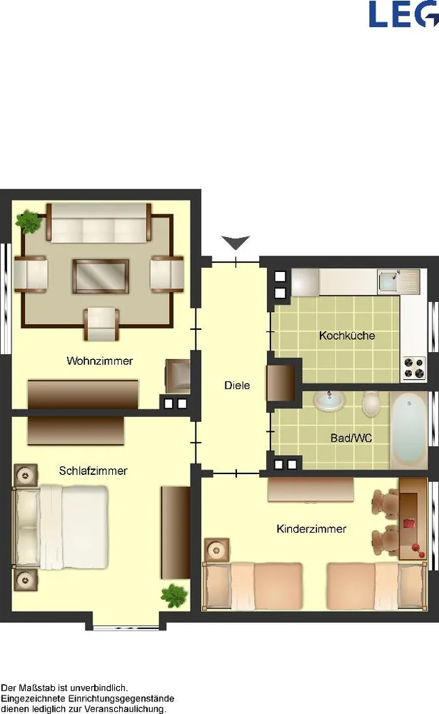 3 Zimmer Wohnung mit 59 m² in Duisburg – Bild 2