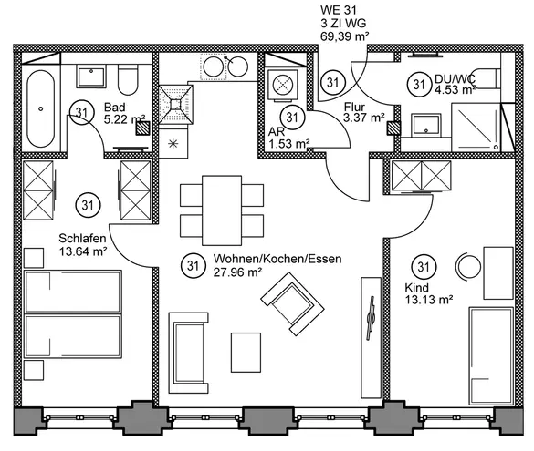 3 Zimmer Wohnung mit 69 m² in Leipzig – Bild 11