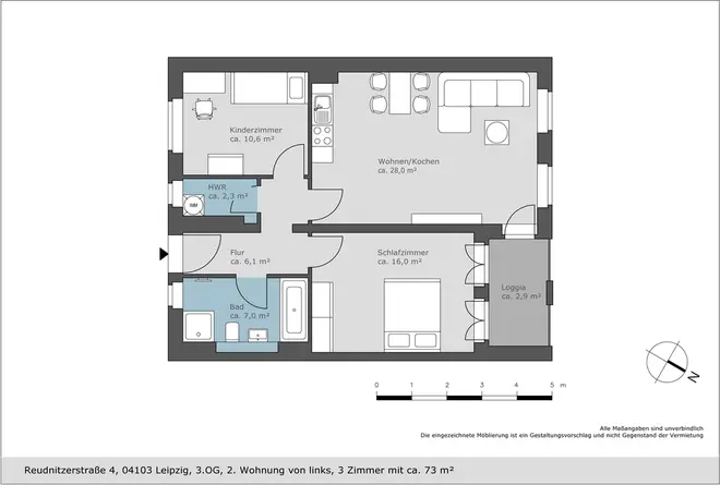 3 Zimmer Wohnung mit 72 m² in Leipzig – Bild 6