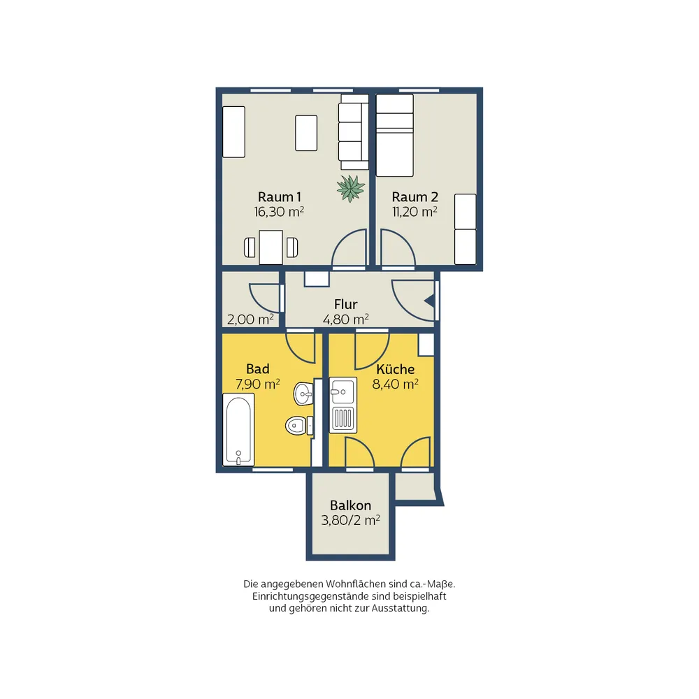 2 Zimmer Wohnung mit 52 m² in Leipzig – Bild 2