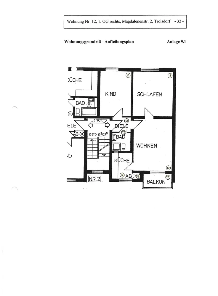 3 room apartment with 59 m² in Troisdorf – Photo 1