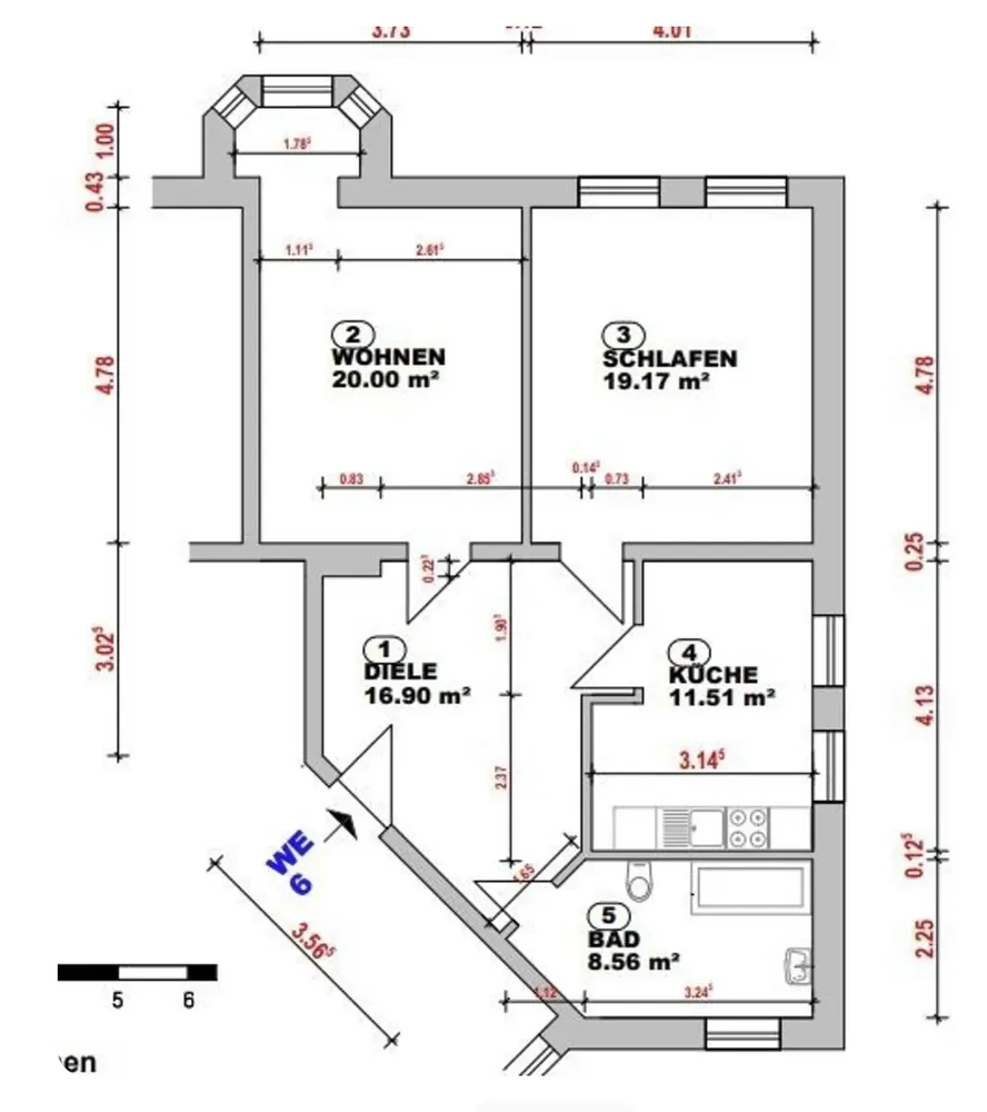 2 Zimmer Wohnung mit 76 m² in Zwickau – Bild 2