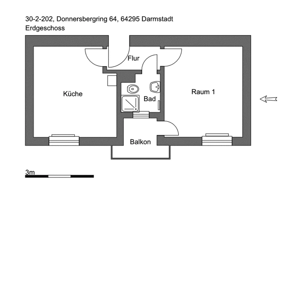 1 room apartment with 32 m² in Darmstadt – Photo 7