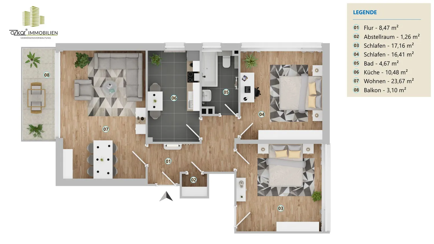 3 Zimmer Wohnung mit 85 m² in Hanau – Bild 8