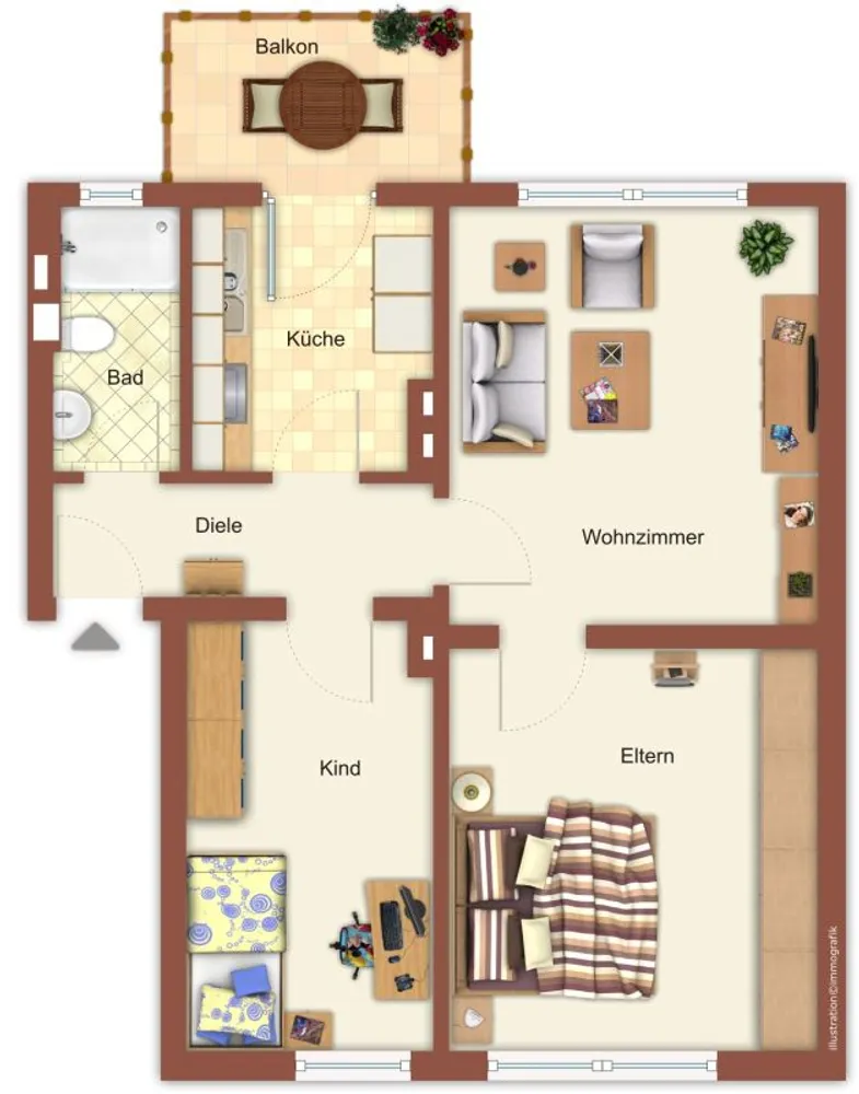 3 Zimmer Wohnung mit 55 m² in Mönchengladbach – Bild 2
