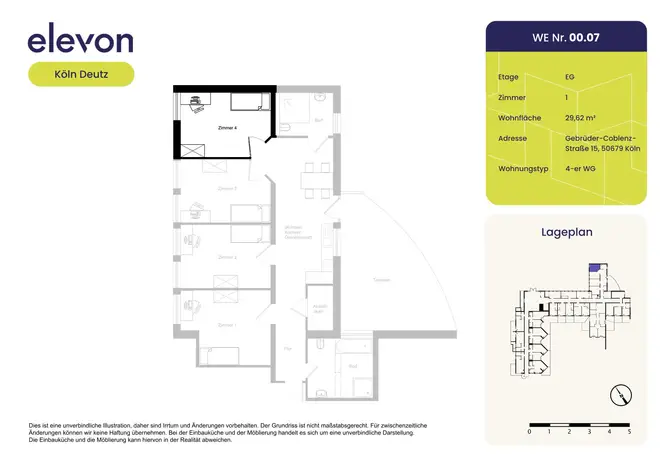 1 room apartment with 30 m² in Cologne – Photo 10