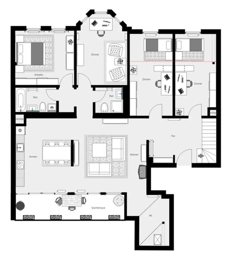 5 Zimmer Wohnung mit 184 m² in Leipzig – Bild 2