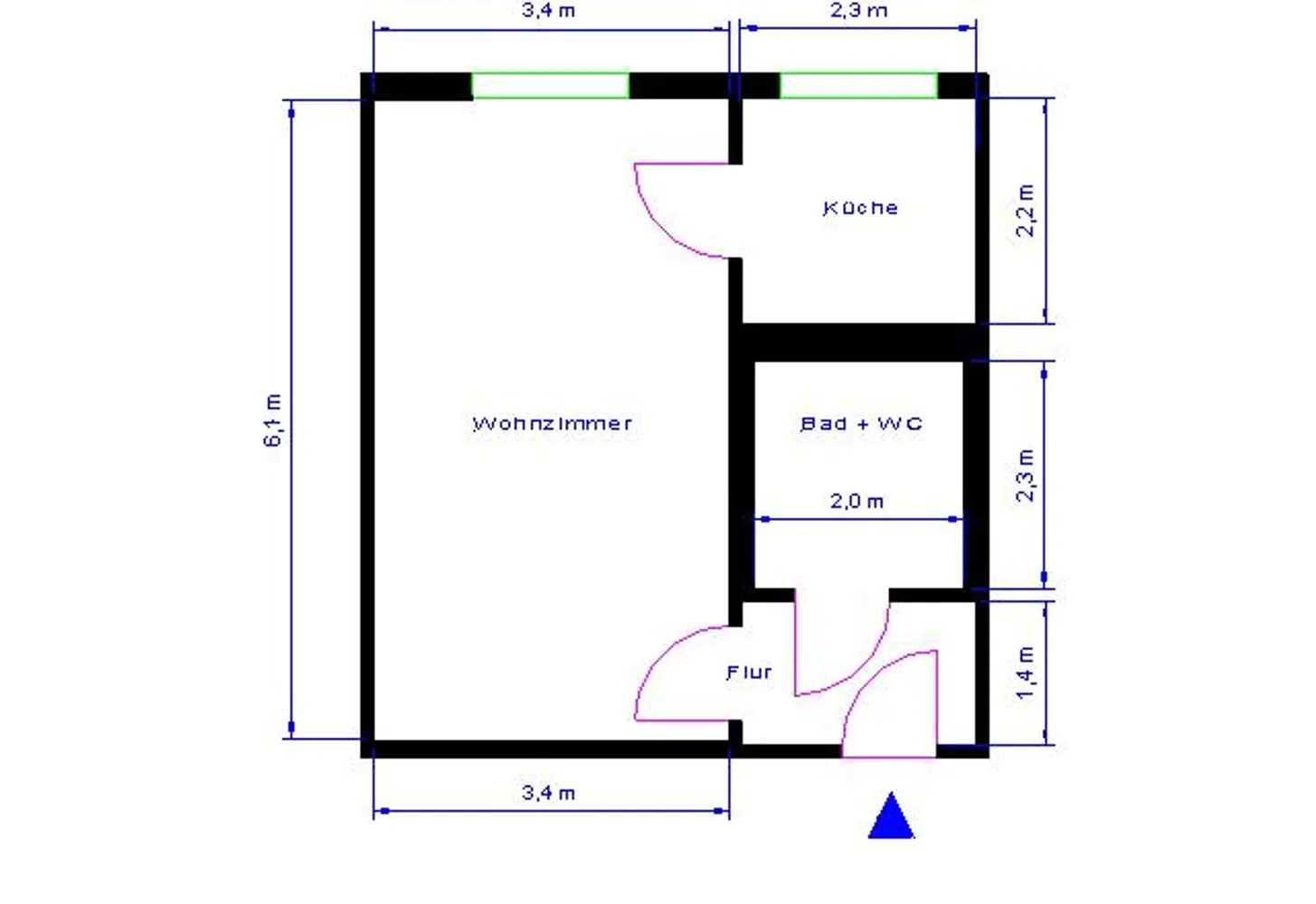 1 room apartment with 32 m² in Magdeburg – Photo 2
