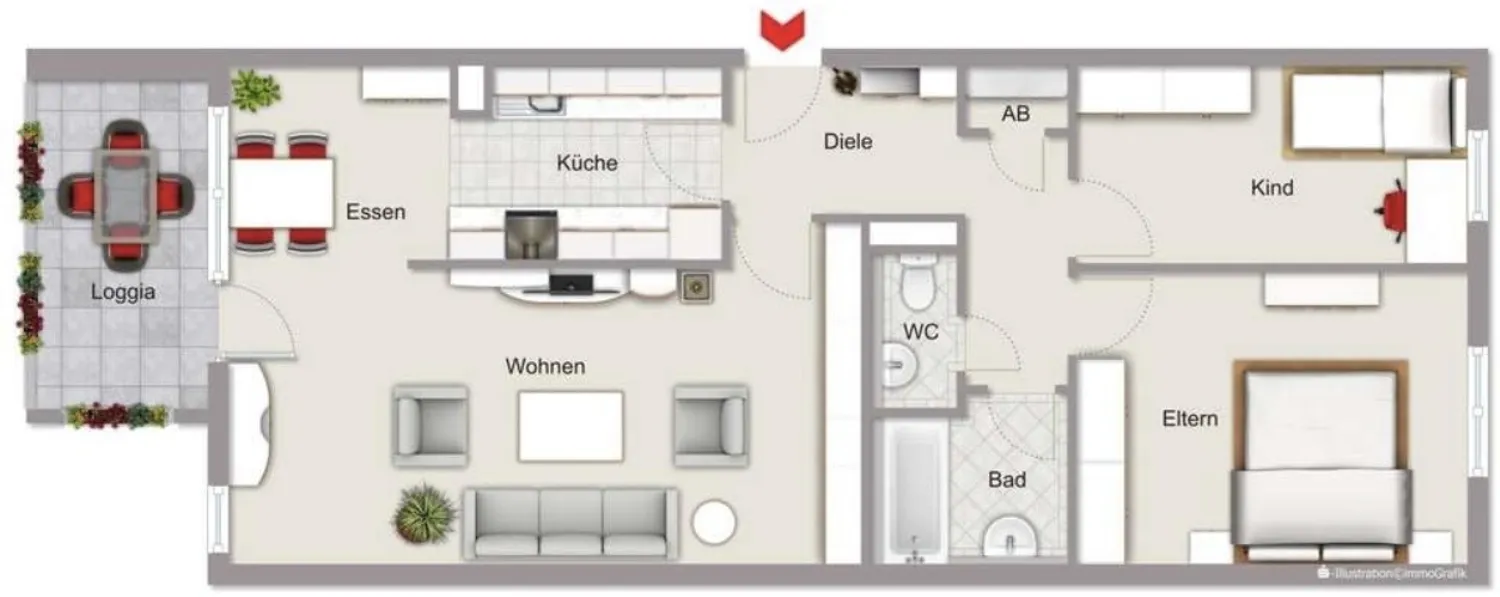 3 Zimmer Wohnung mit 86 m² in Böblingen – Bild 2