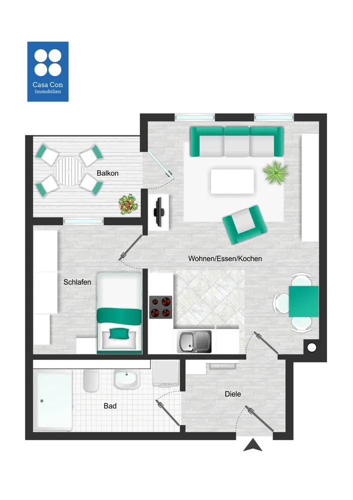 2 room apartment with 45 m² in Halle (Saale) – Photo 3