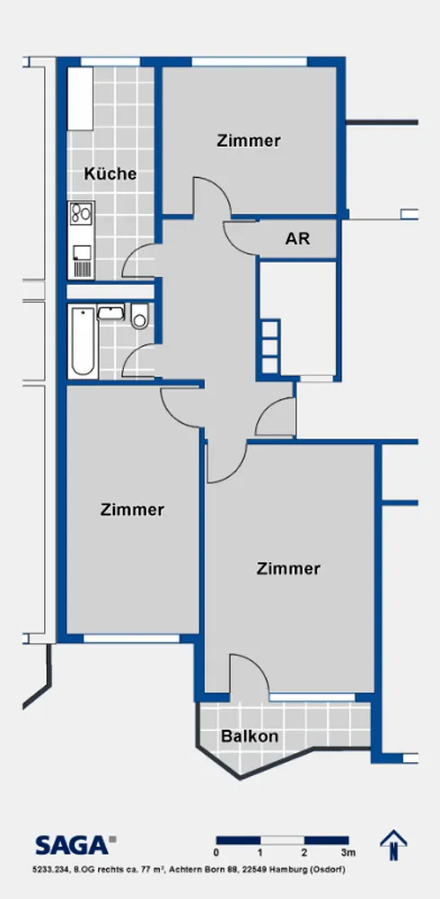 3 room apartment with 77 m² in Hamburg – Photo 1