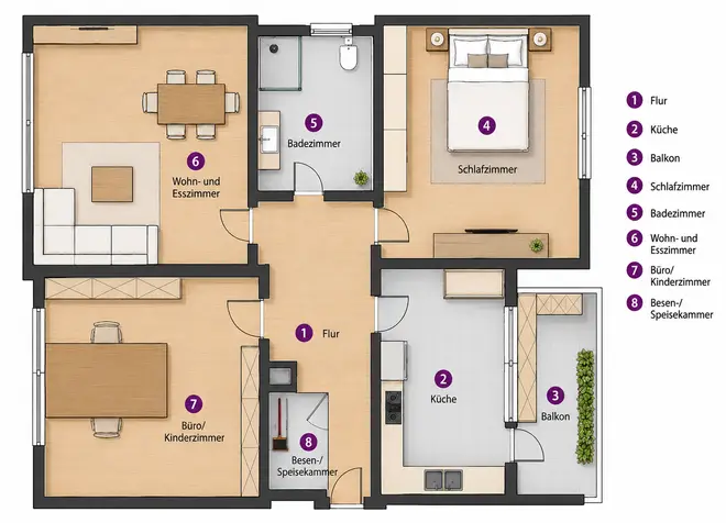 3 Zimmer Wohnung mit 80 m² in Dortmund – Bild 1