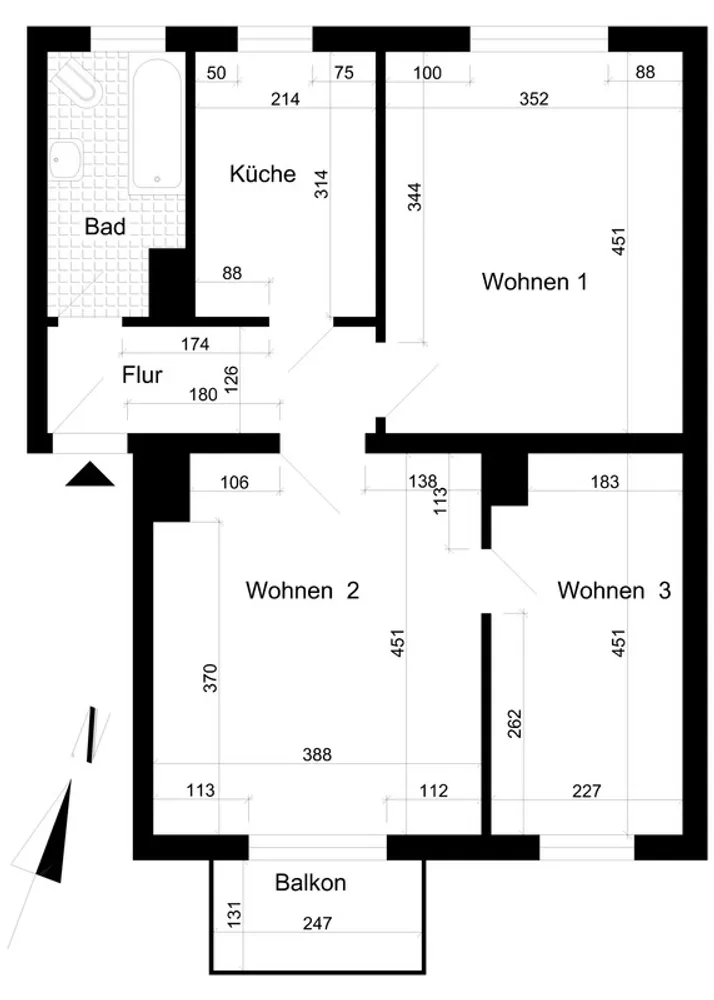 3 Zimmer Wohnung mit 59 m² in Magdeburg – Bild 2