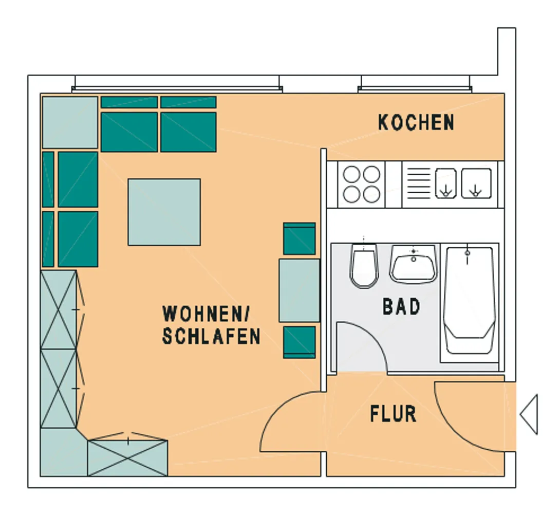 1 Zimmer Wohnung mit 27 m² in Dresden – Bild 4