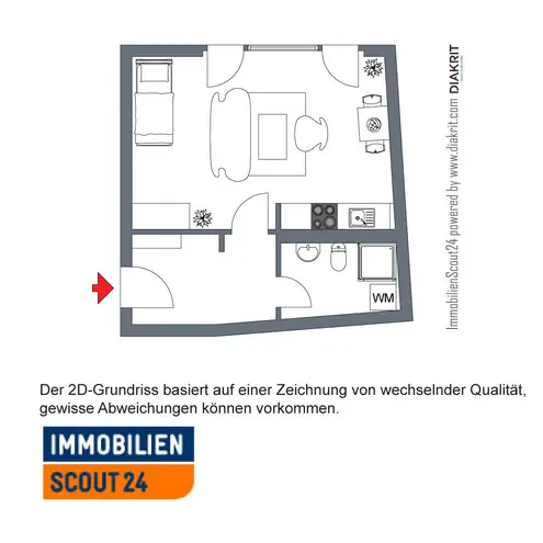 1 Zimmer Wohnung mit 34 m² in München – Bild 3