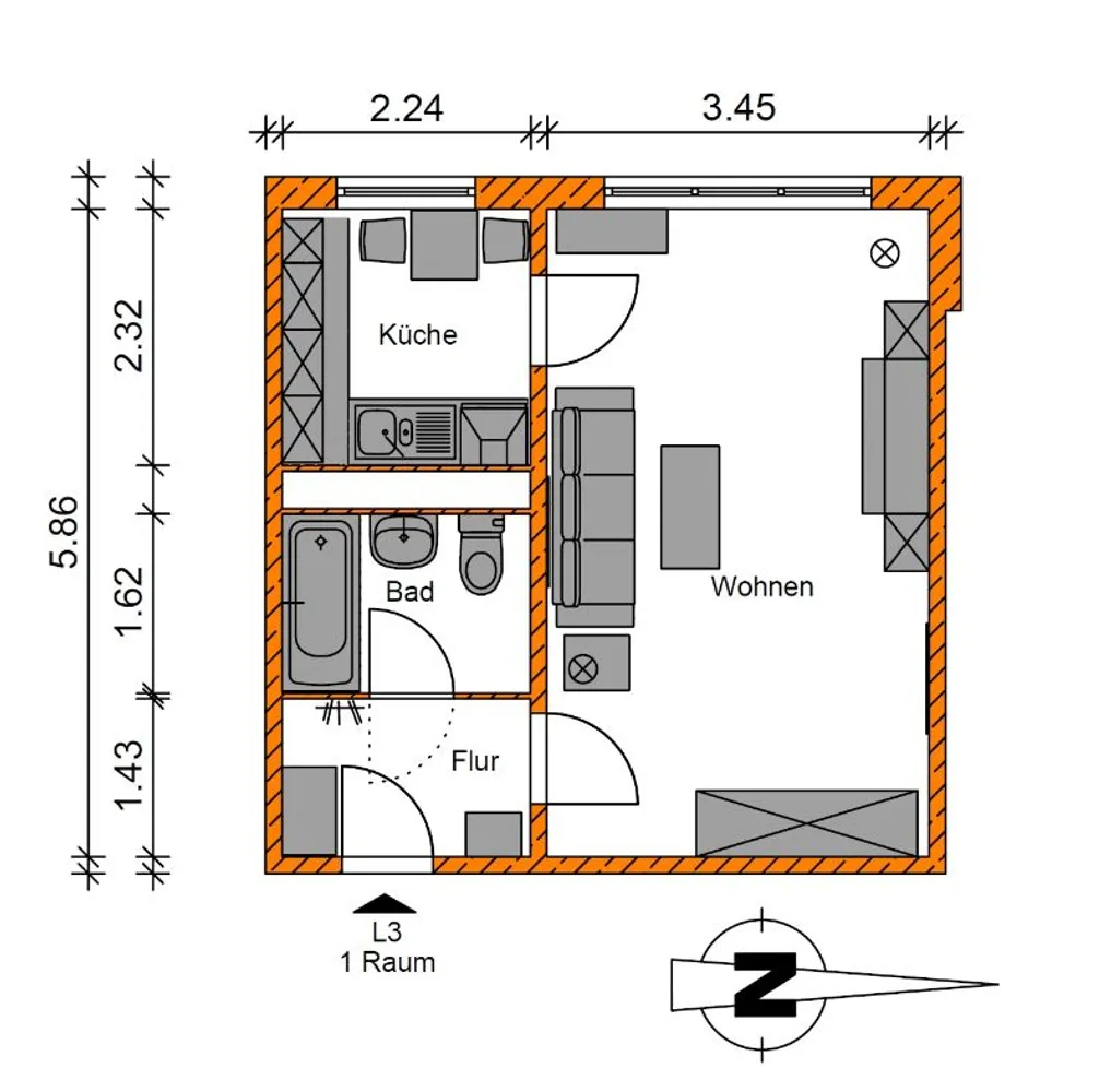 1 Zimmer Wohnung mit 32 m² in Magdeburg – Bild 5