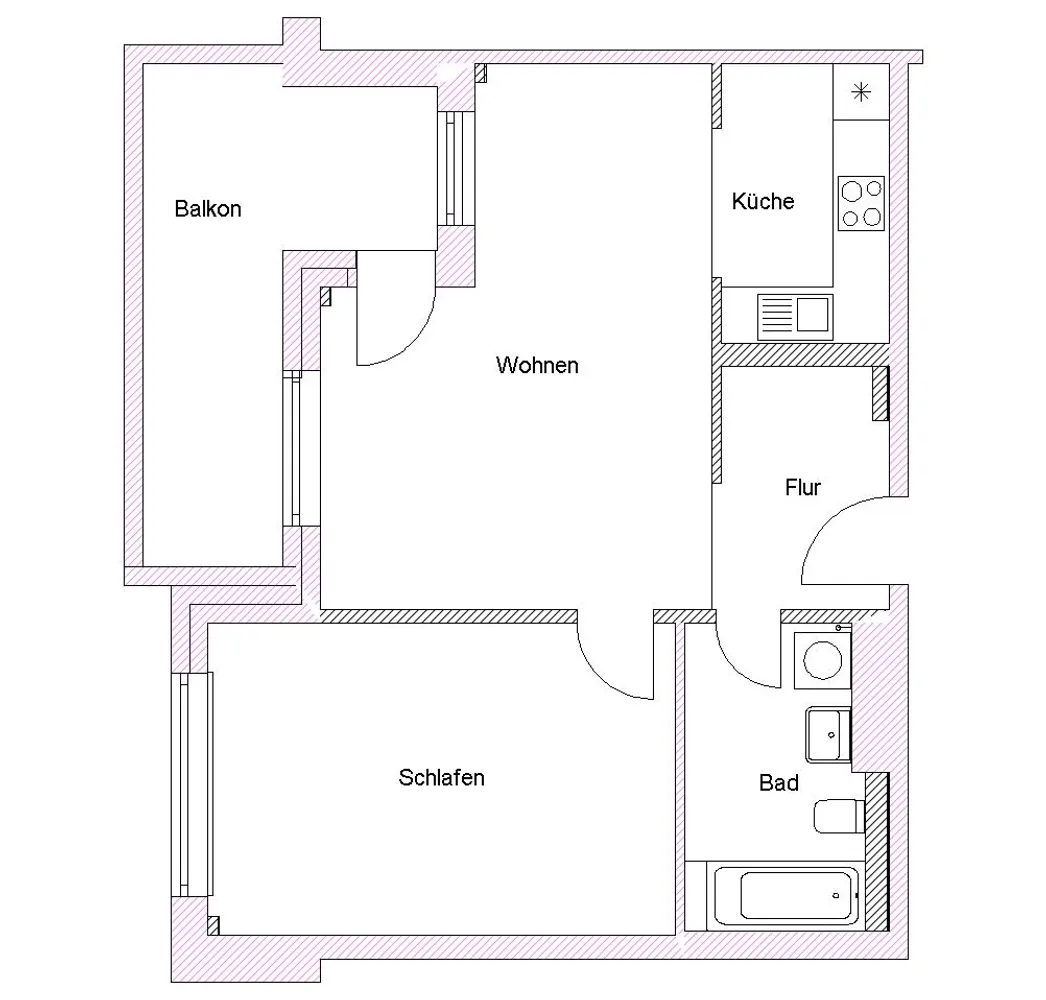 2 Zimmer Wohnung mit 59 m² in Magdeburg – Bild 2