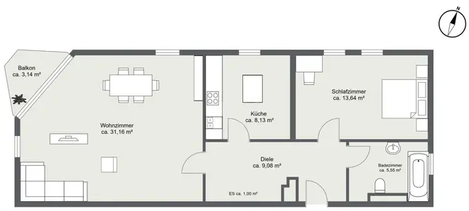 2 Zimmer Wohnung mit 70 m² in München – Bild 9