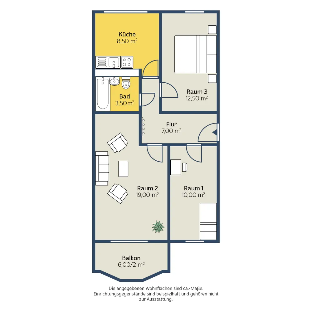 3 room apartment with 62 m² in Leipzig – Photo 2