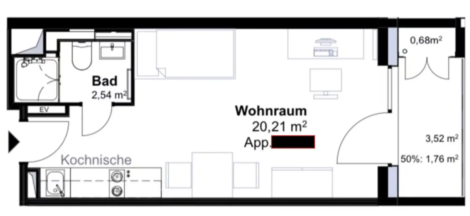 1 Zimmer Wohnung mit 25 m² in Mainz – Bild 5