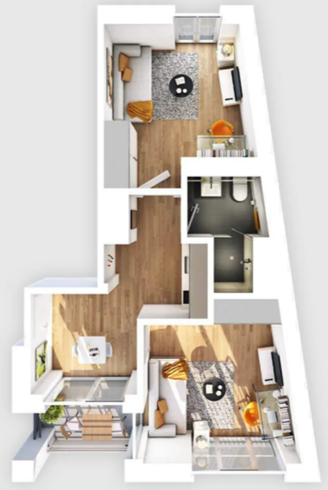 2 Zimmer Wohnung mit 40 m² in Augsburg – Bild 1