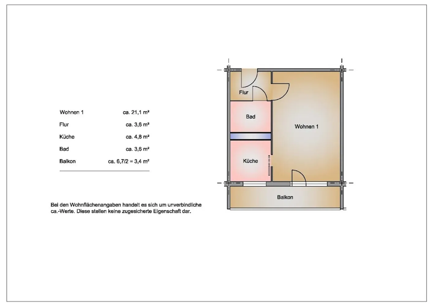 1 Zimmer Wohnung mit 34 m² in Frankfurt (Oder) – Bild 1
