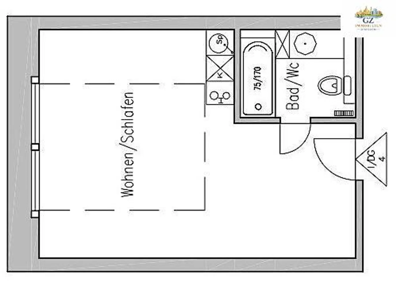 1 Zimmer Wohnung mit 33 m² in Dresden – Bild 5