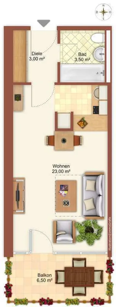 1 Zimmer Wohnung mit 33 m² in München – Bild 5