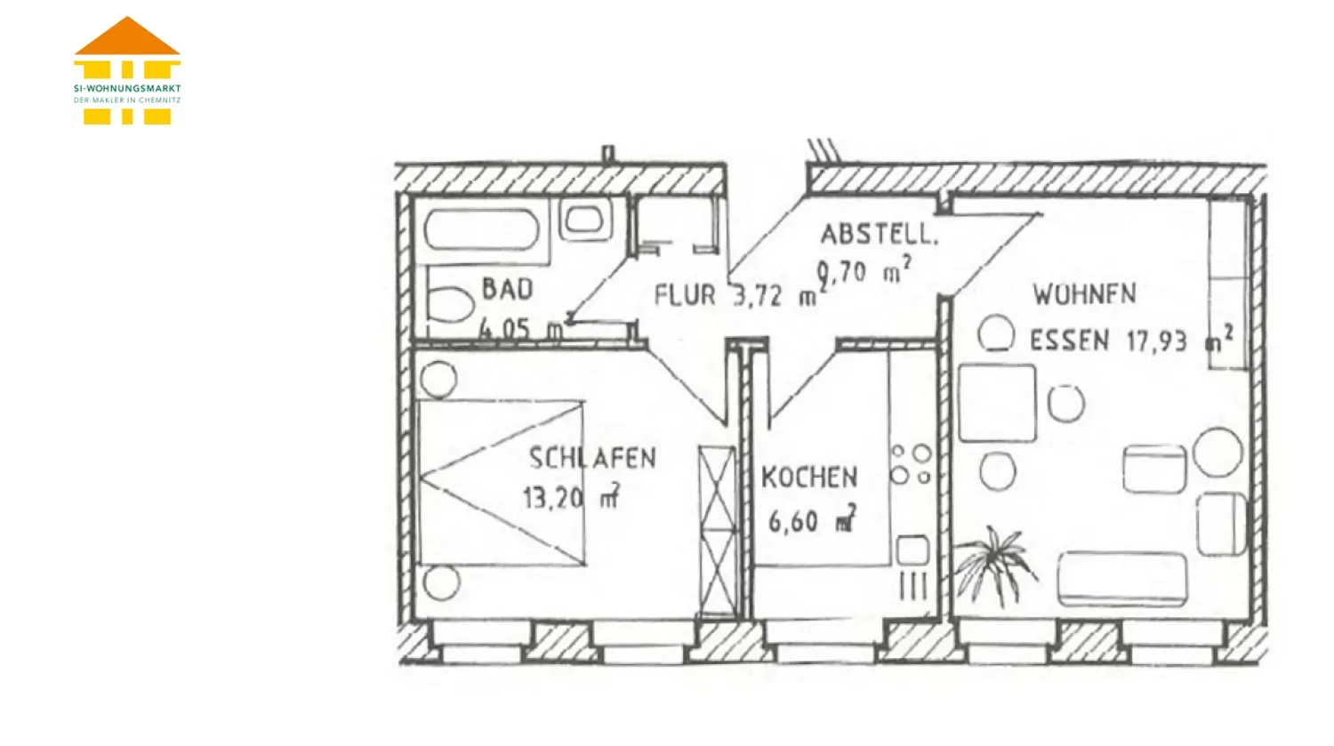 2 room apartment with 46 m² in Chemnitz – Photo 2