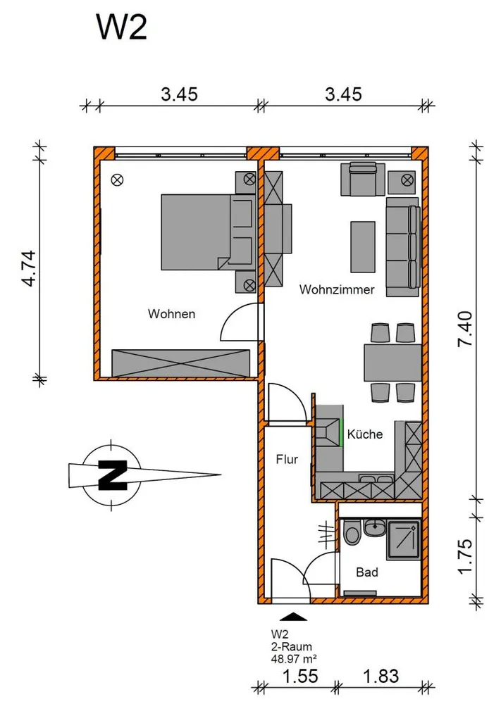 2 room apartment with 49 m² in Magdeburg – Photo 10