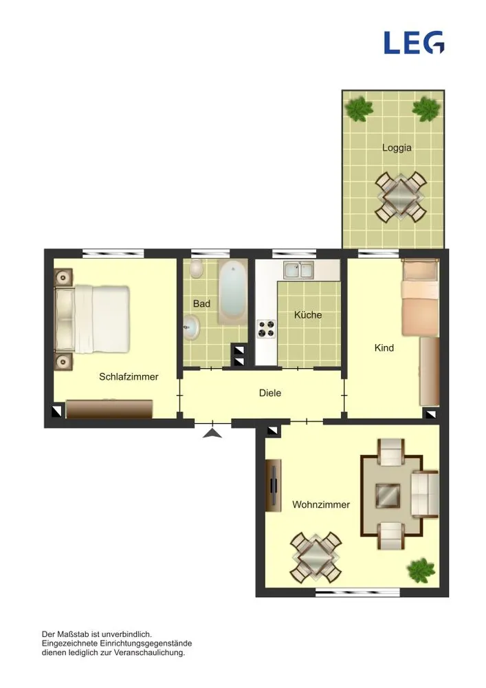 3 Zimmer Wohnung mit 63 m² in Aachen – Bild 2