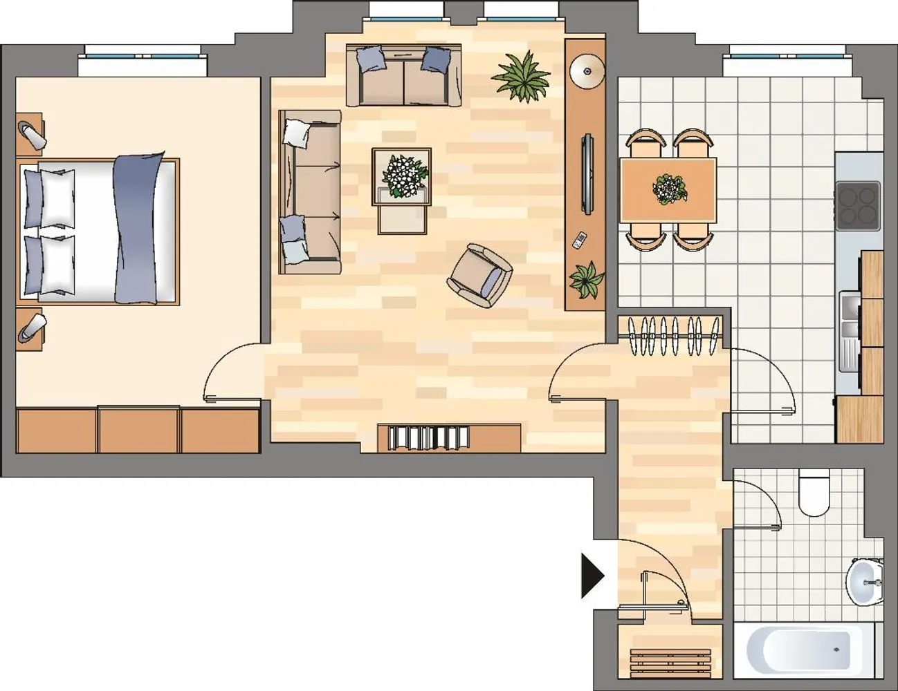 2 Zimmer Wohnung mit 57 m² in Herne – Bild 1