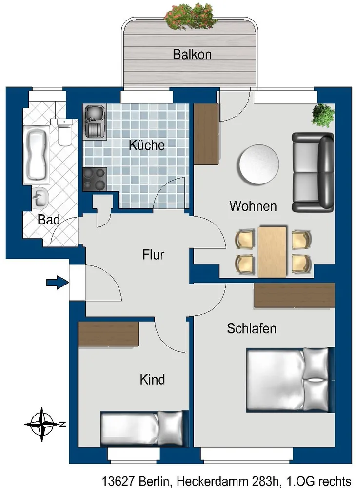 3 Zimmer Wohnung mit 61 m² in Berlin – Bild 3