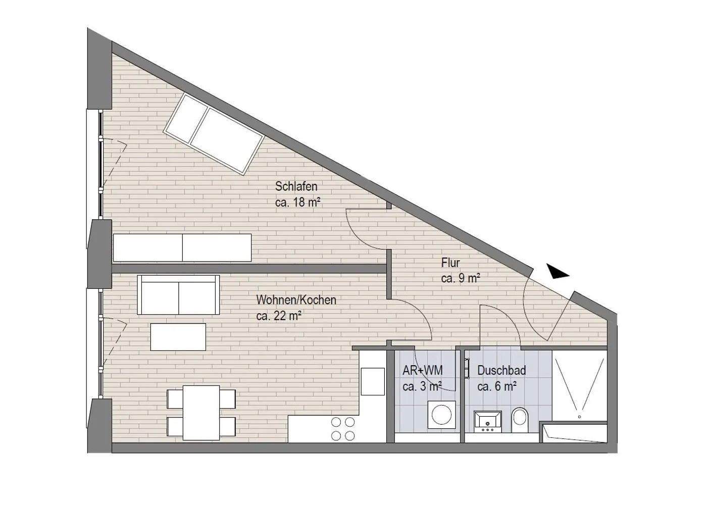2 Zimmer Wohnung mit 58 m² in Hamburg – Bild 6