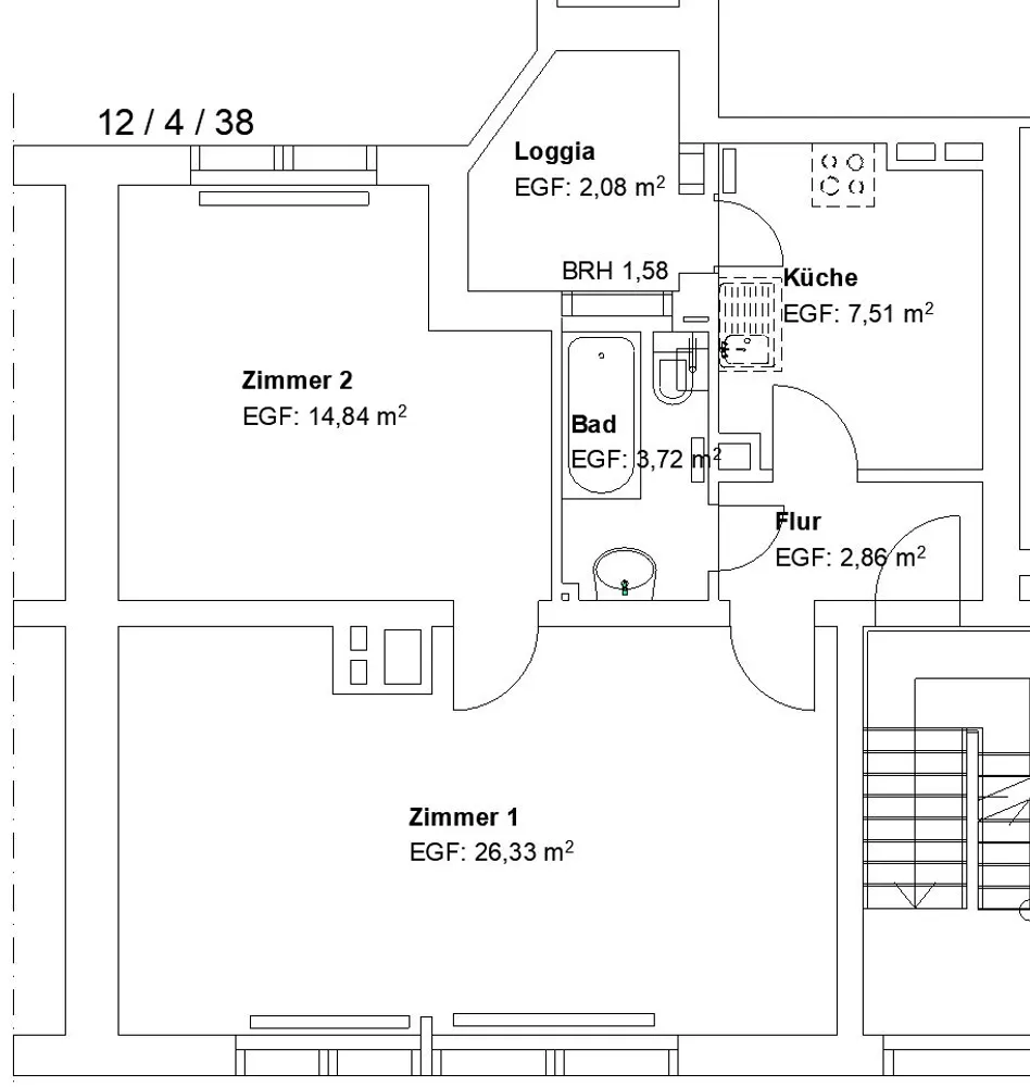 2 room apartment with 58 m² in Kassel – Photo 2
