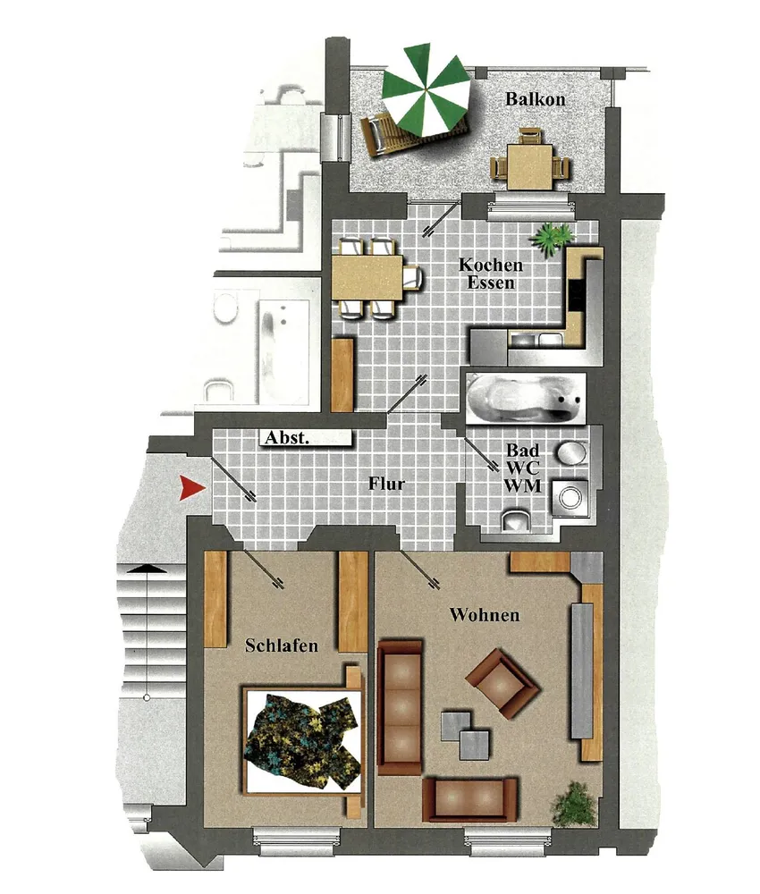 2 Zimmer Wohnung mit 57 m² in Zwickau – Bild 1