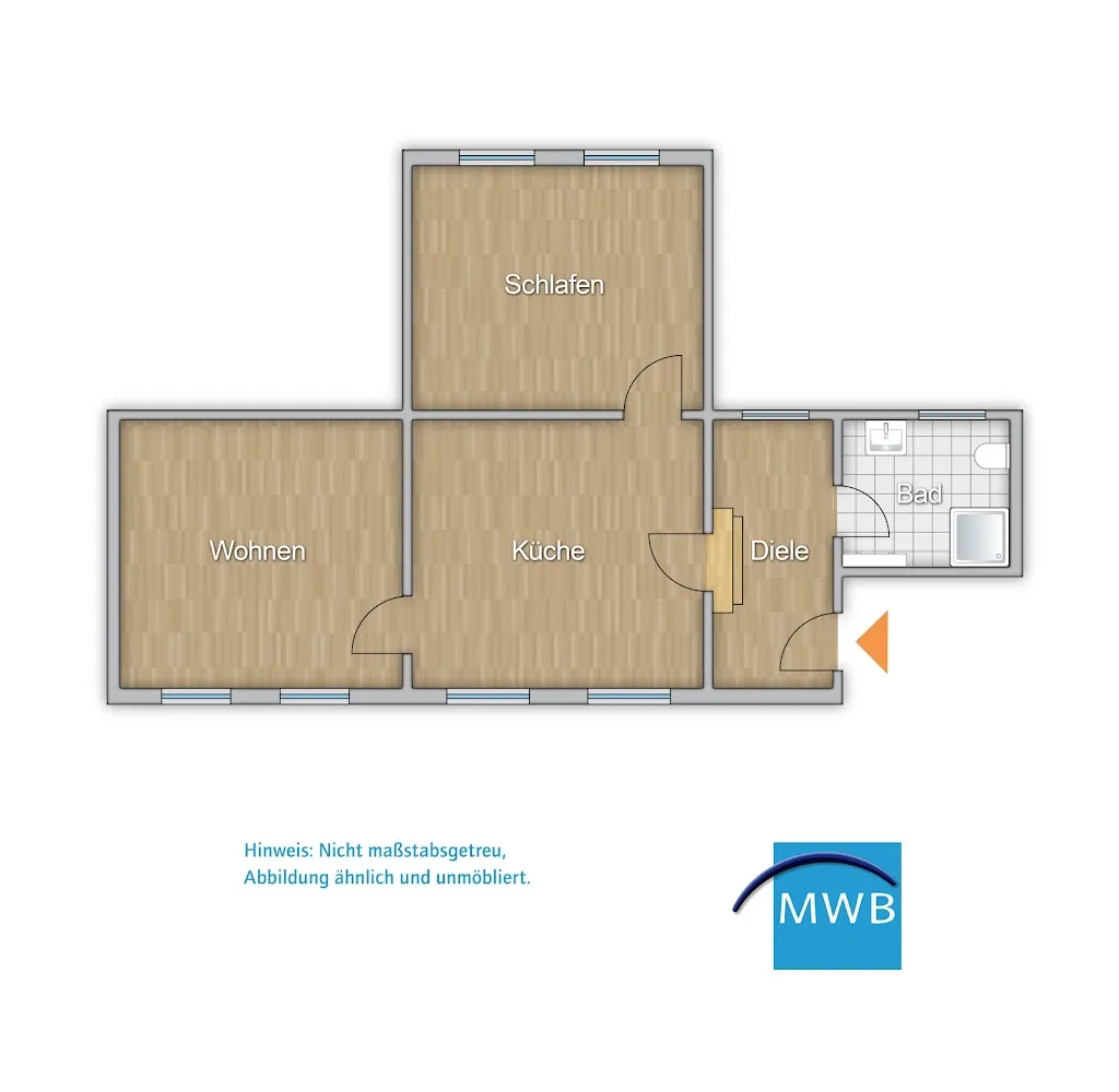 2 room apartment with 47 m² in Mülheim an der Ruhr – Photo 2