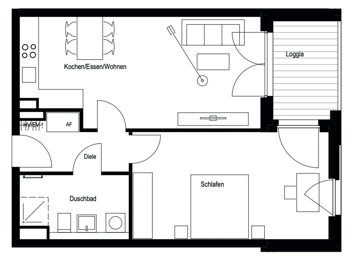 2 room apartment with 60 m² in Cologne – Photo 4