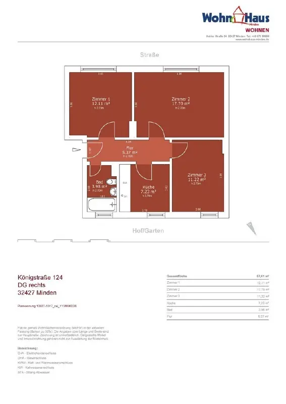 3 Zimmer Wohnung mit 57 m² in Minden – Bild 7