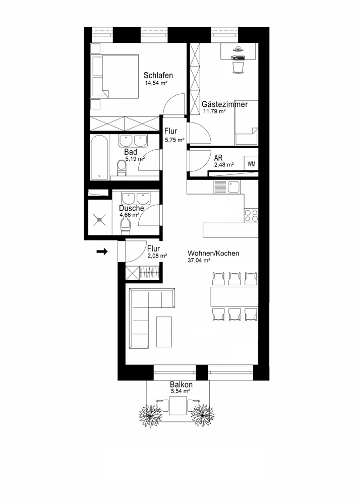 3 Zimmer Wohnung mit 86 m² in München – Bild 3