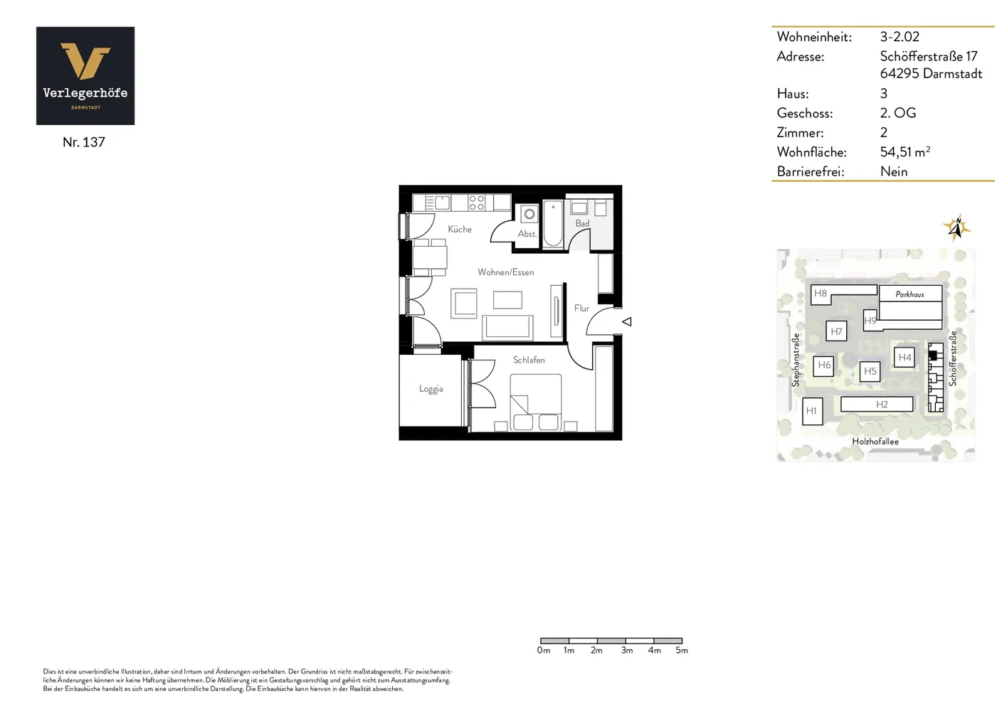 2 room apartment with 55 m² in Darmstadt – Photo 7