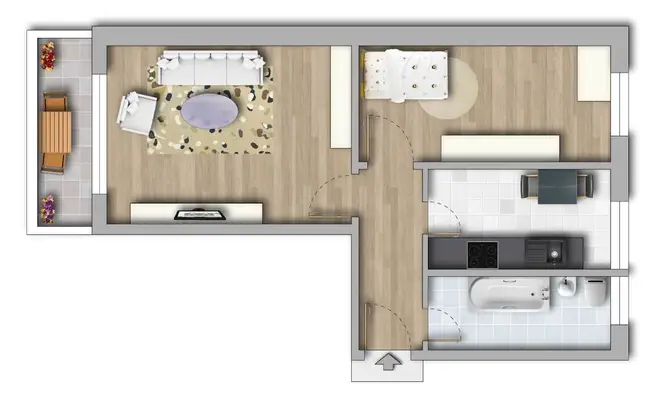 2 Zimmer Wohnung mit 45 m² in Halle (Saale) – Bild 2