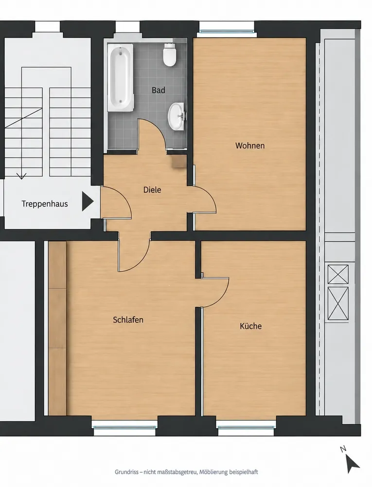 2 room apartment with 45 m² in Magdeburg – Photo 7